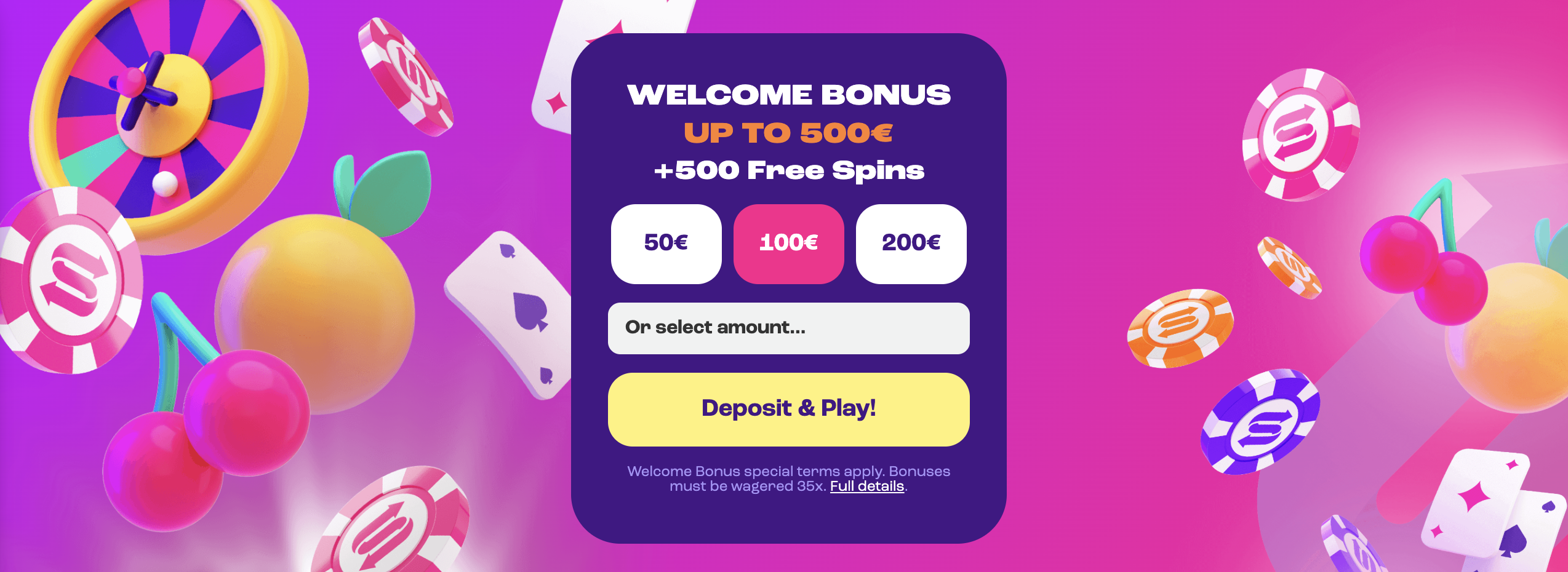 Spinz Casino Interface Screenshot